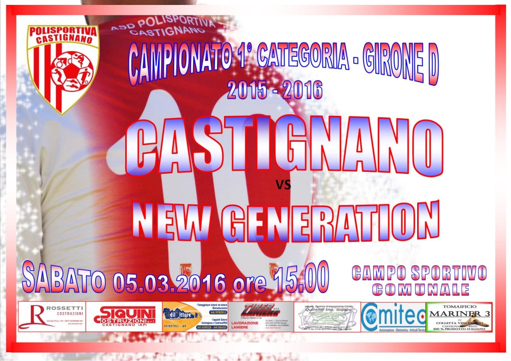 25 GIOR. CASTIGNANO-NEW GENERATION