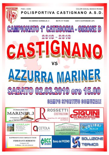 23° GIORNATA CASTIGNANO – AZZURRA MARINER