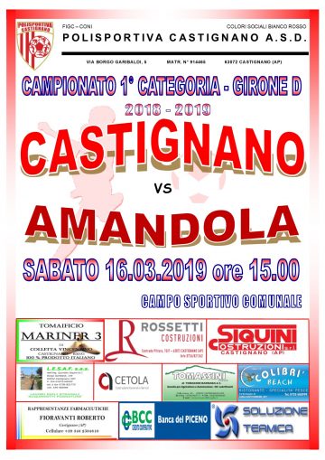 25° GIORNATA CASTIGNANO – AMANDOLA