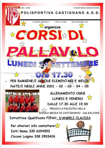 VOLLEY INIZIO CORSI